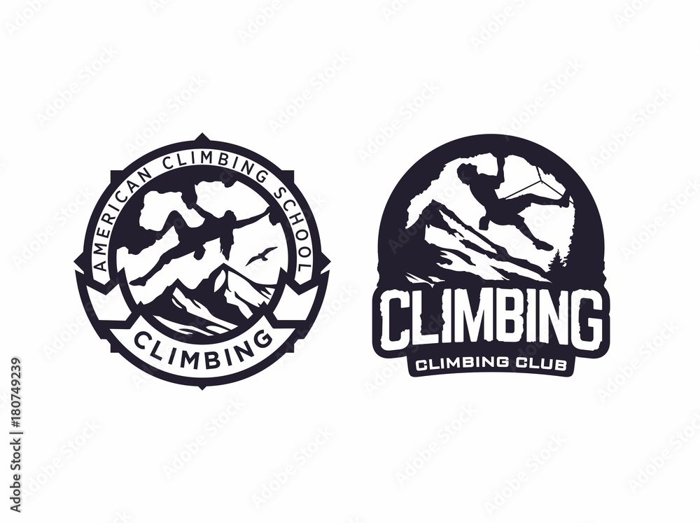 Fototapeta premium Modern vector professional logo emblem climbing club