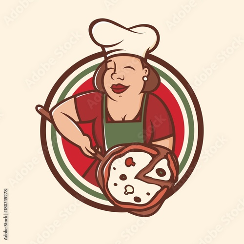 Modern vector professional emblem logo big mamas cook