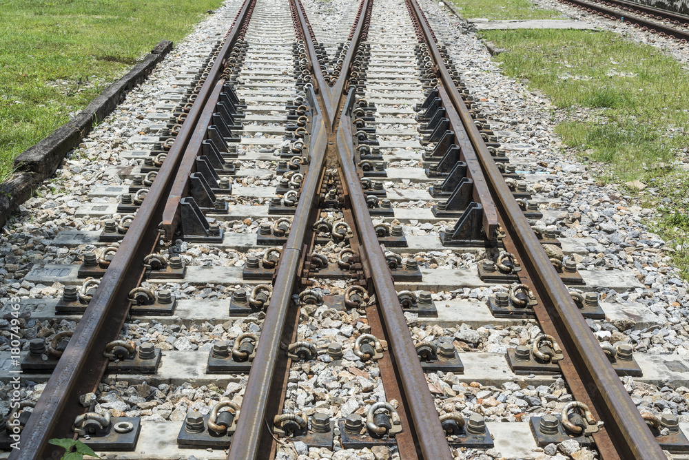 Old railroad tracks,Thai Railway,Train travel