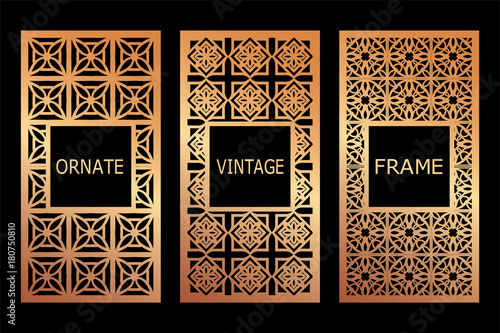 Set of vintage  frames border with beautiful filigree ornamental frame, decorative ornate vintage borders, retro element. Classic ornamental set of  vintage frames templates, borders and elements