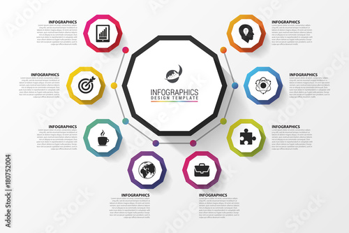 Infographic concept. Template for diagram with eight steps