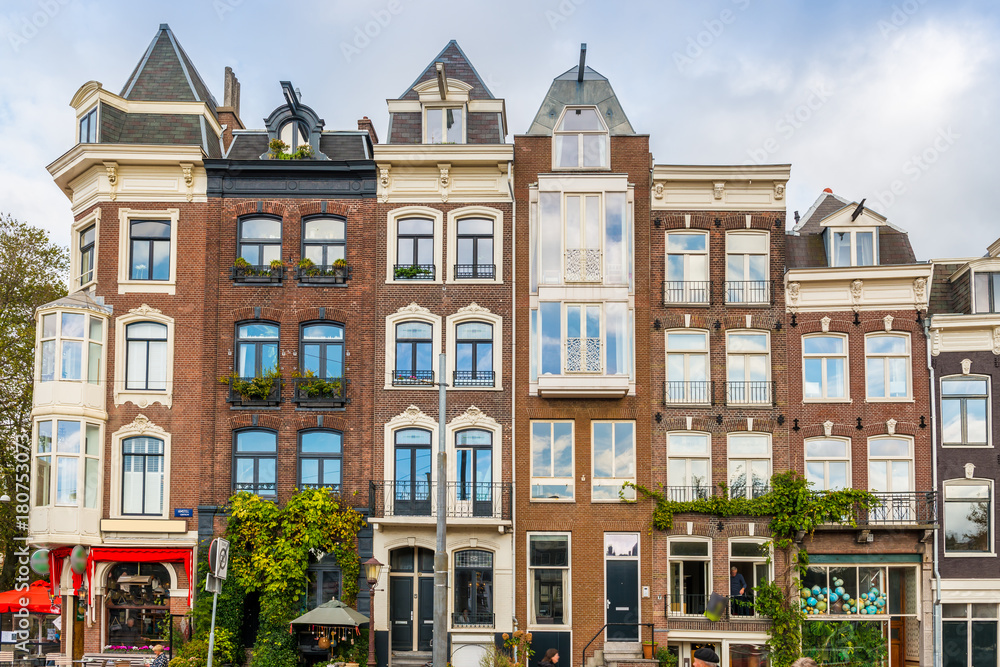 Maisons typiques à Amsterdam, Hollande, Pays-bas