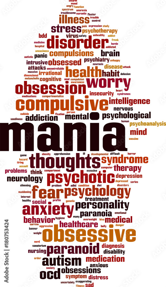 Obraz premium Mania word cloud