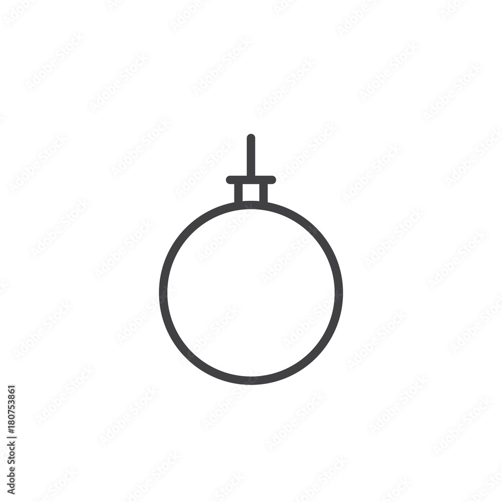 Christmas tree bauble decoration line icon, outline vector sign, linear style pictogram isolated on white. Symbol, logo illustration. Editable stroke Christmas tree bauble decoration line icon, outline vector sign, linear style pictogram isolated on white. Symbol, logo illustration. Editable stroke