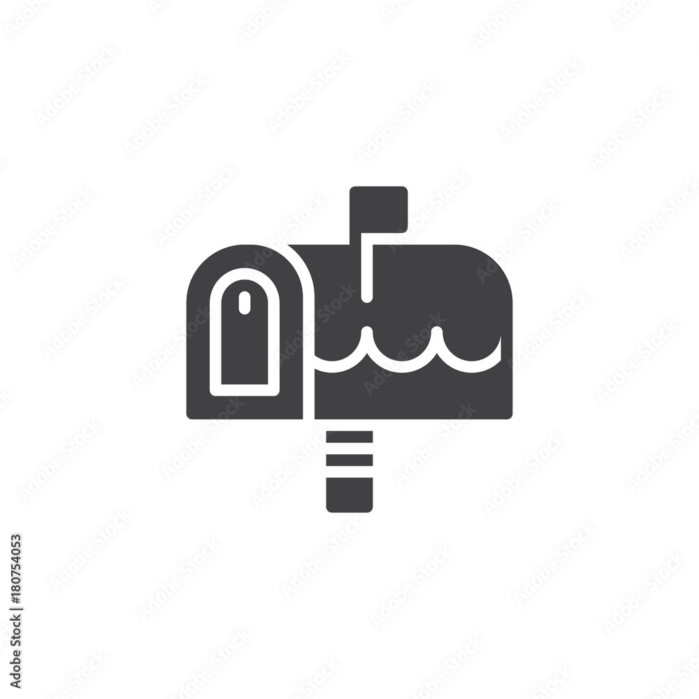 Christmas outdoor mailbox icon vector, filled flat sign, solid pictogram isolated on white. Holiday post symbol, logo illustration. Christmas outdoor mailbox icon vector, filled flat sign, solid pictogram isolated on white. Holiday post symbol, logo illustration.