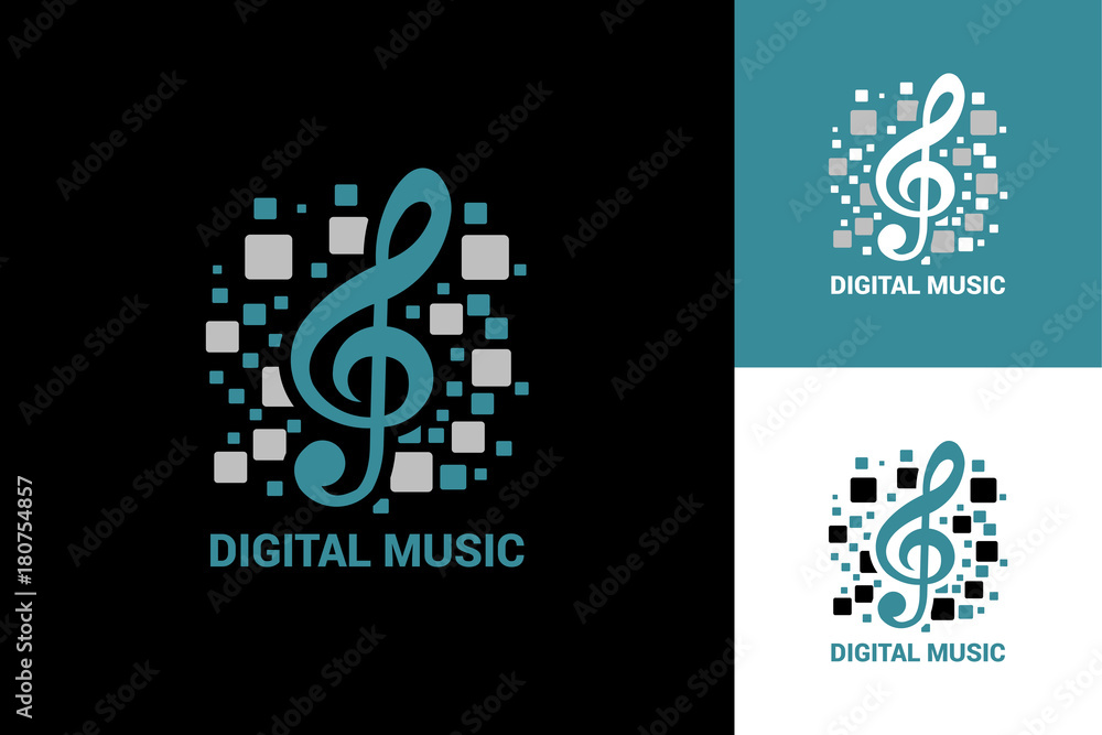 Plakat Digital Music Logo Template Design
