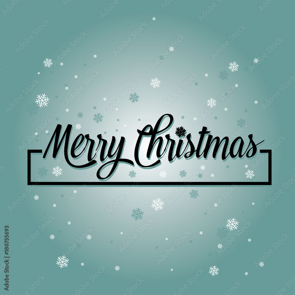 Merry Christmas Calligraphic text card template