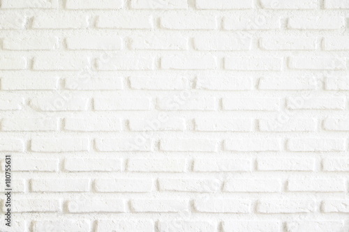 Clean white bricks wall texture for background