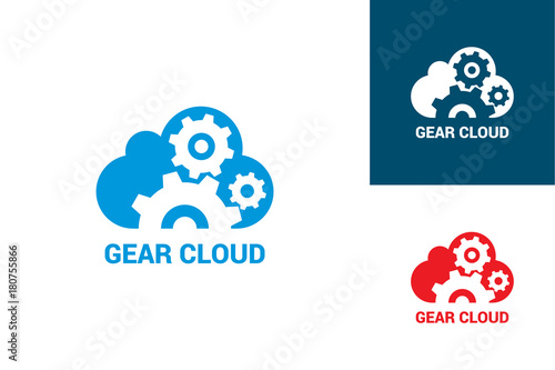 Gear Cloud Logo Template Design