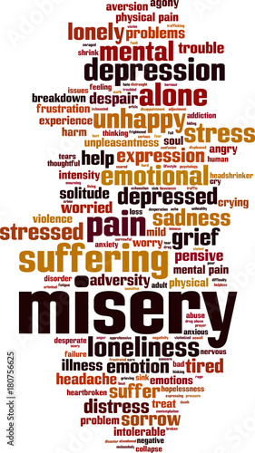 Misery word cloud
