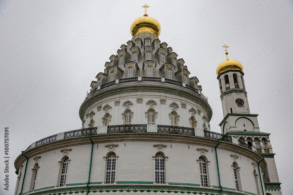 NEW JERUSALEM, ISTRA, RUSSIA - NOVEMBER 11, 2017: Architecture of the Resurrection Male Monastery
