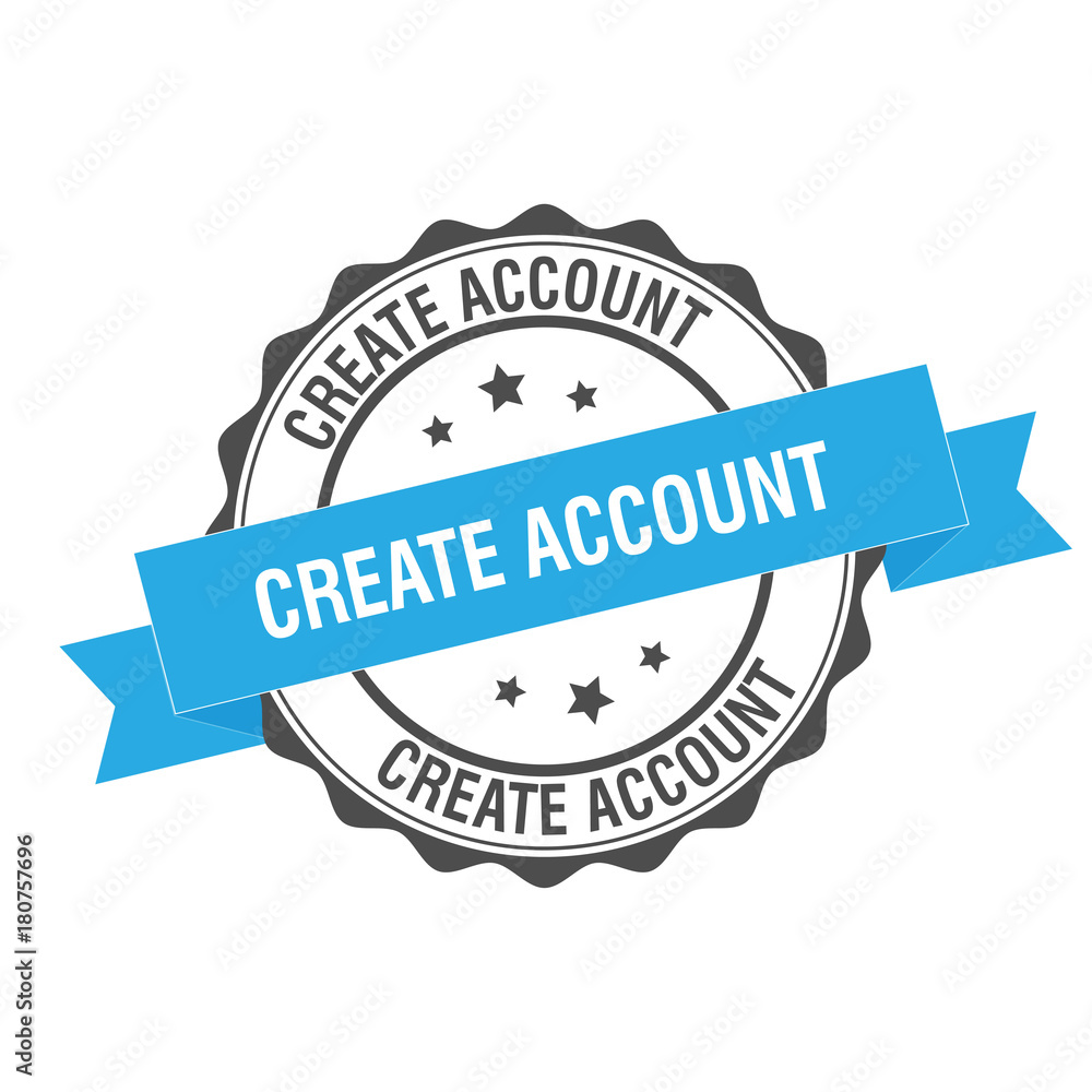 Obraz premium Create account stamp illustration