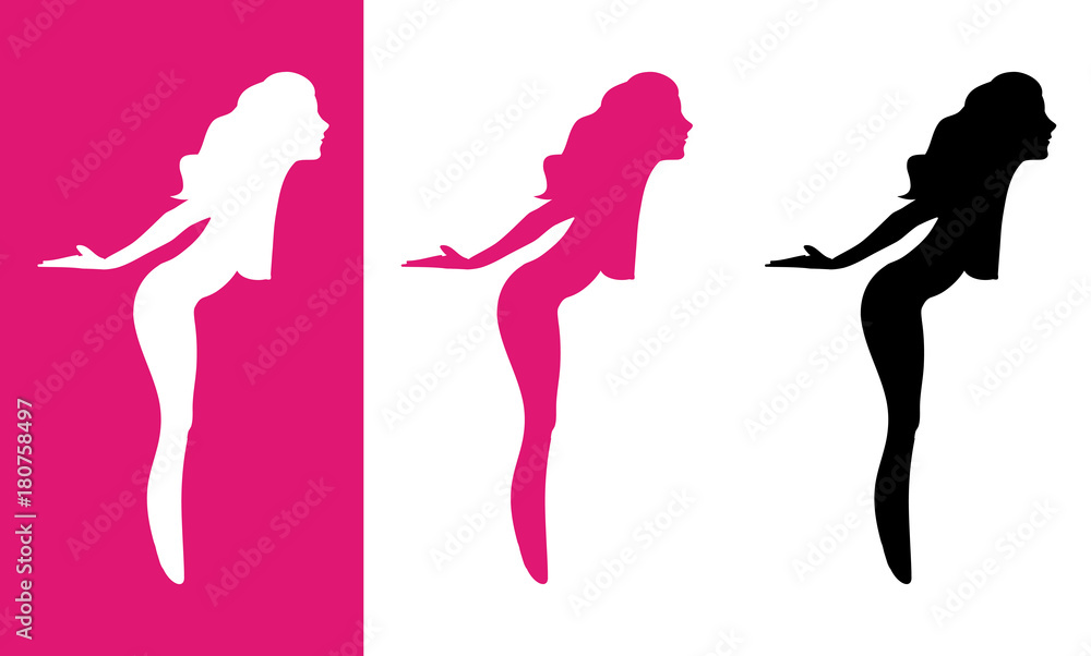 Denuded Girl Silhouette - Vector Clip Art Denuded Girl Silhouette - Vector Clip Art
