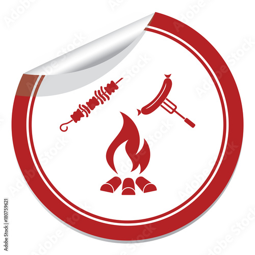 Grilled kebab and sausage icon