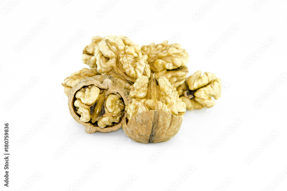 Walnuts isolated on white background. With clipping path. Walnuts isolated on white background. With clipping path.