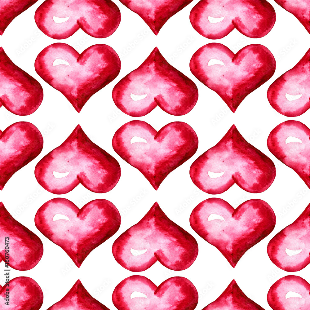 Seamless pattern with red heart
