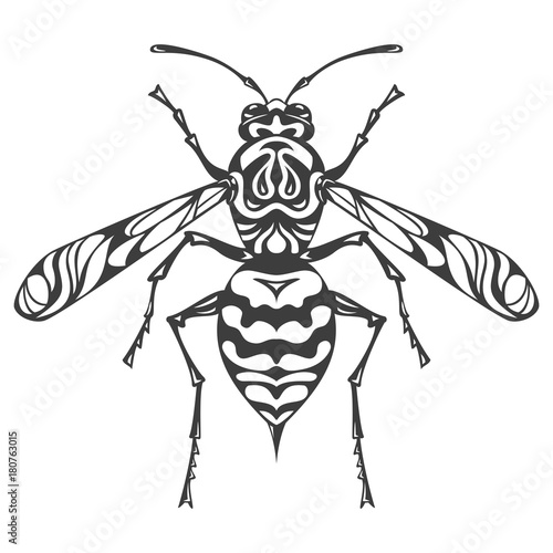 Icon of wasp silhouette on the white background.