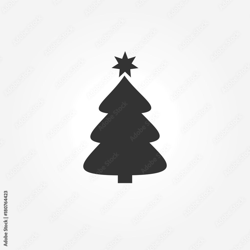 Fototapeta premium Christmas tree with star icon