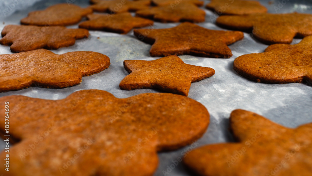 The recipe for making ginger biscuits. Baking of ginger cookies. The recipe for making ginger biscuits. Baking of ginger cookies.