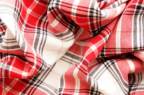tablecloth fabric . selective focus