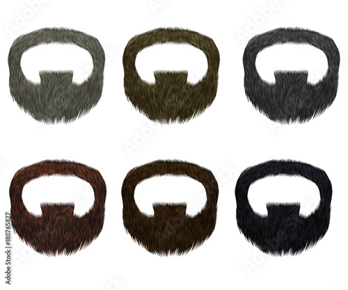 set long  beard and mustache different colors.fashion beauty style .