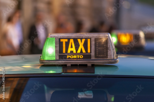 Taxi car, Porto, selective focus
