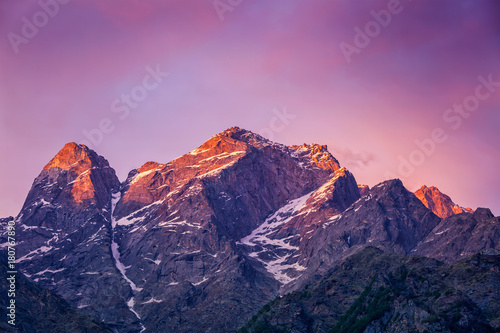 Sunset in Himalayas photo
