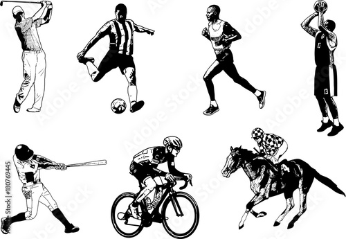 Various sports sketch illustration - vector