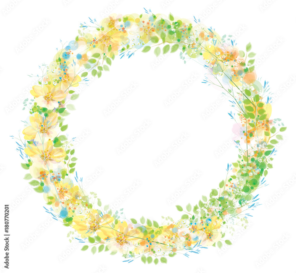 Vector  floral  circle  frame.
