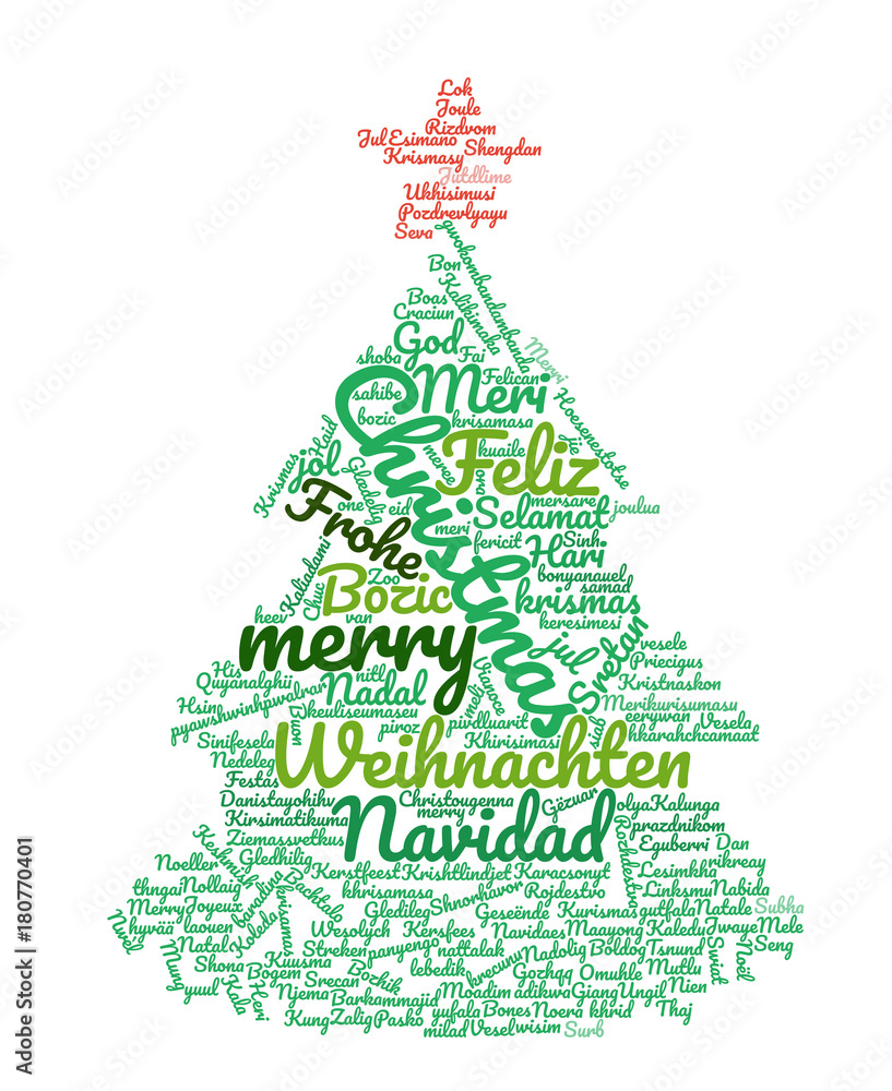 frohe Weihnachten in verschiedenen Sprachen