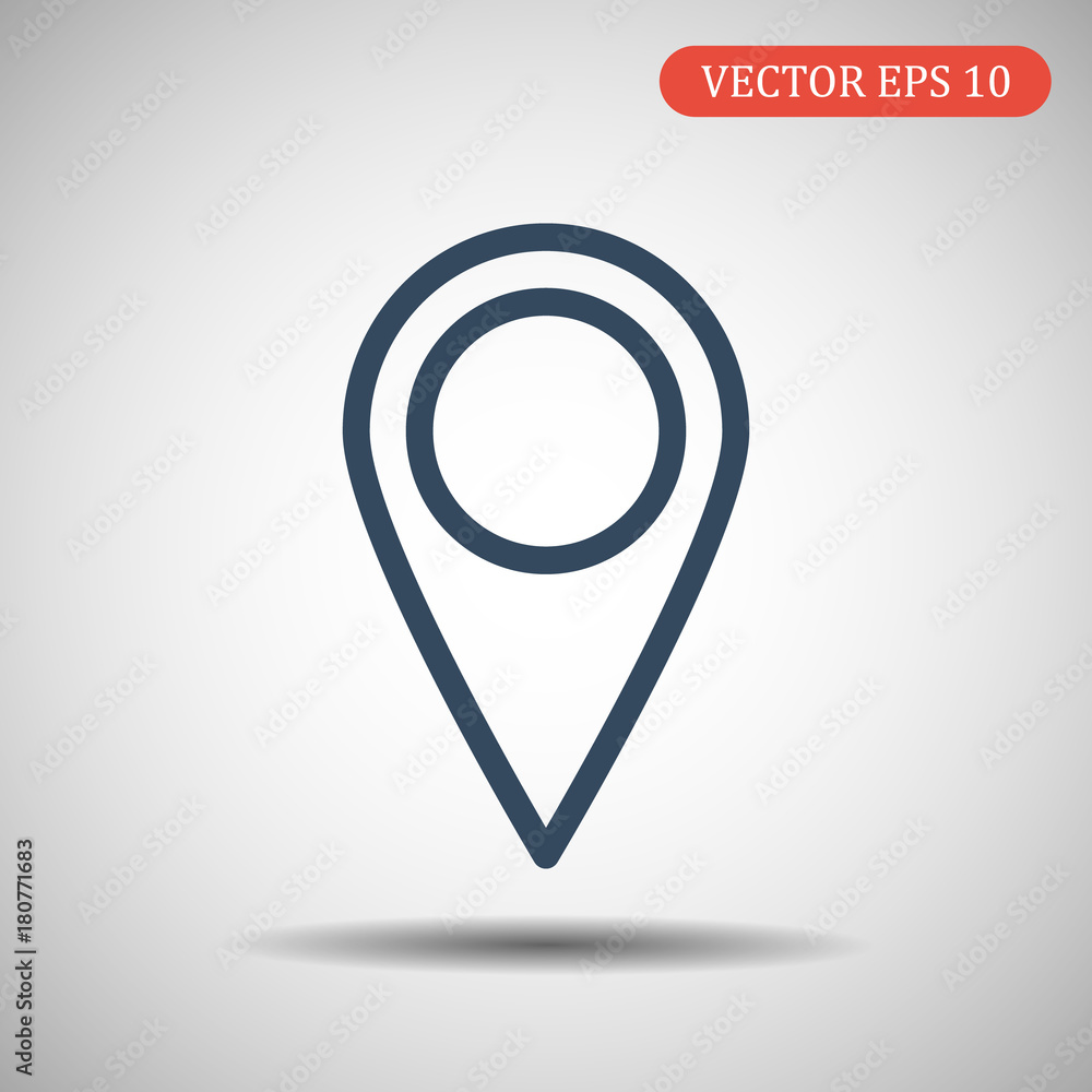 Map pointer icon. GPS location symbol. Thick line, linear design style. Vector EPS 10. Map pointer icon. GPS location symbol. Thick line, linear design style. Vector EPS 10.