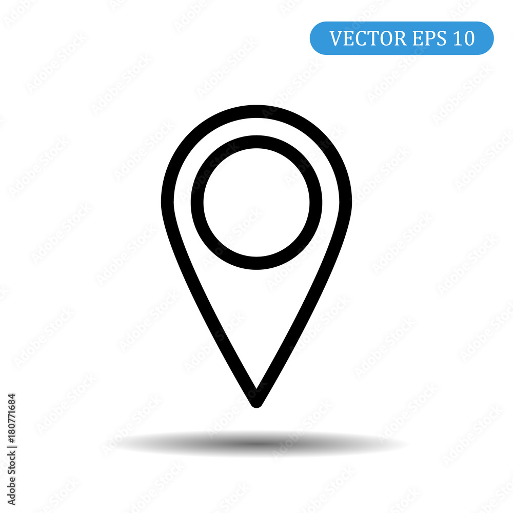 Map pointer icon. GPS location symbol. Thick line, linear design style. Vector EPS 10. Map pointer icon. GPS location symbol. Thick line, linear design style. Vector EPS 10.