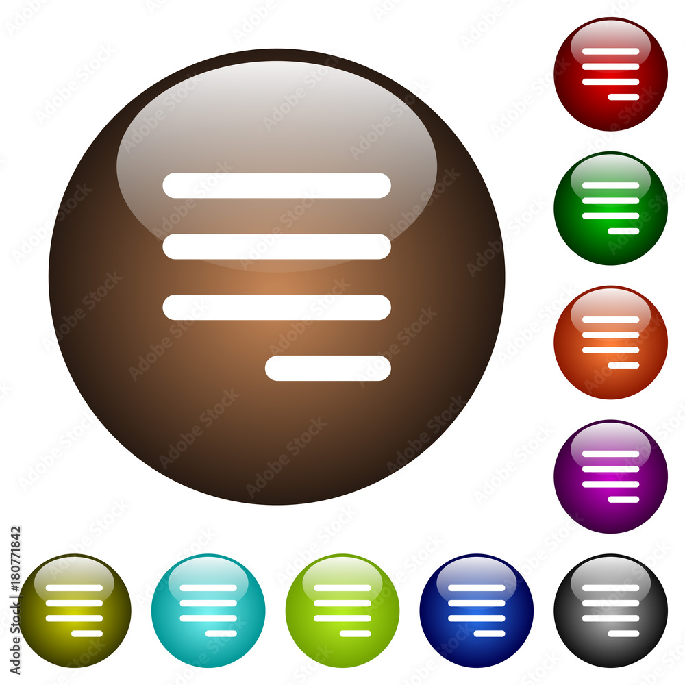 Text align justify last row right color glass buttons Text align justify last row right color glass buttons