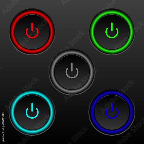 set of buttons on-off.EPS 10