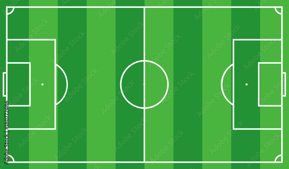 Scheme of the football field of green color, look from above. Scheme of the football field of green color, look from above.