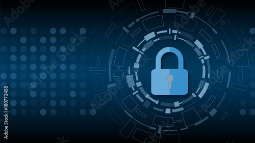 Cyber technology security, network protection background design, vector illustration