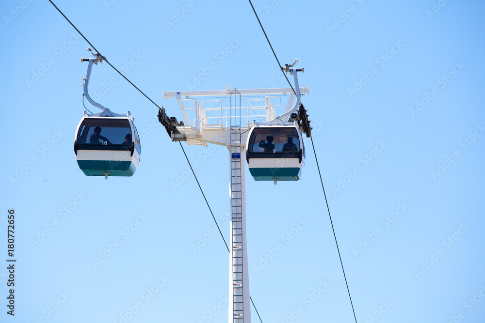 Cableway in National Park in Lisbon, Portugal Cableway in National Park in Lisbon, Portugal