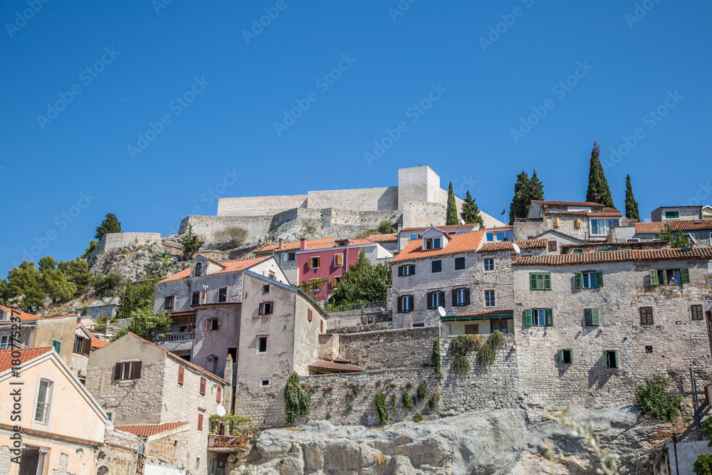 Panorama der Stadt Sibenik, Dalmatien, Kroatien