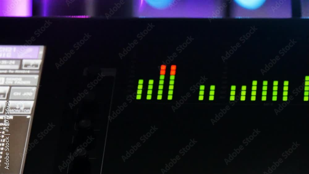 Macro Sound Engineer Operates Audio Equipment for Concert Macro Sound Engineer Operates Audio Equipment for Concert