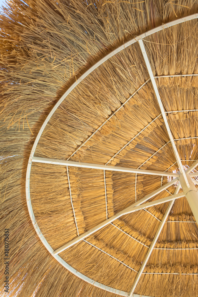 Thatch roof background, hay or dry grass background.