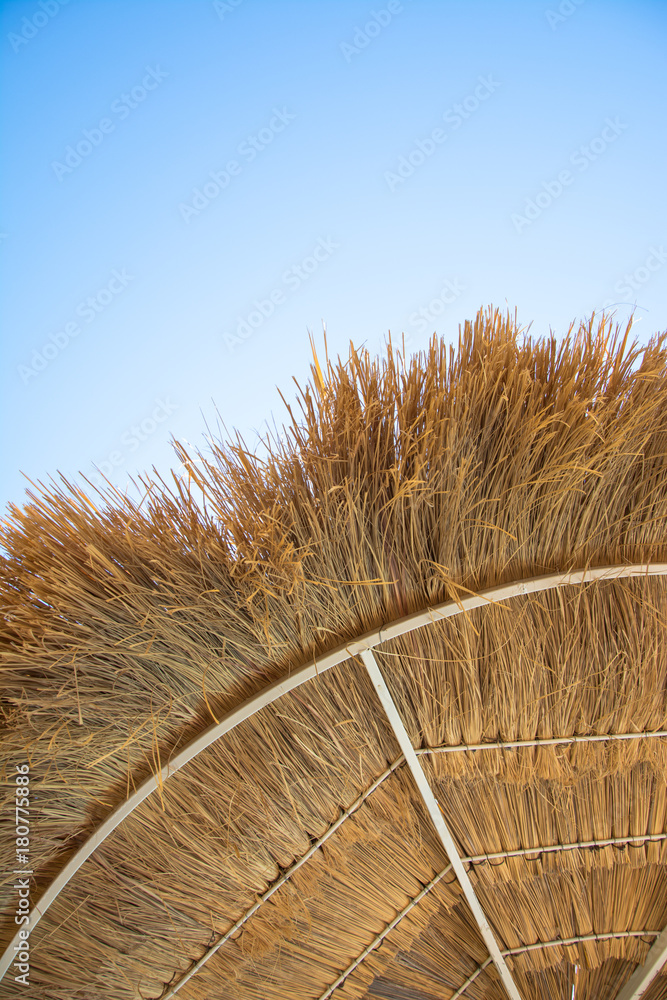 Thatch roof background, hay or dry grass background.
