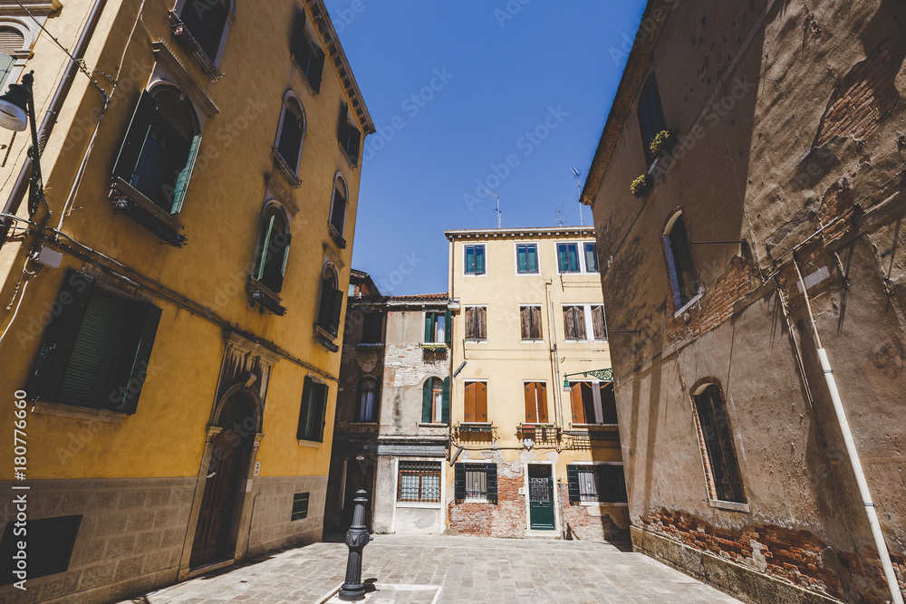 Old retro street without anyone in Italy Venice in summer Old retro street without anyone in Italy Venice in summer