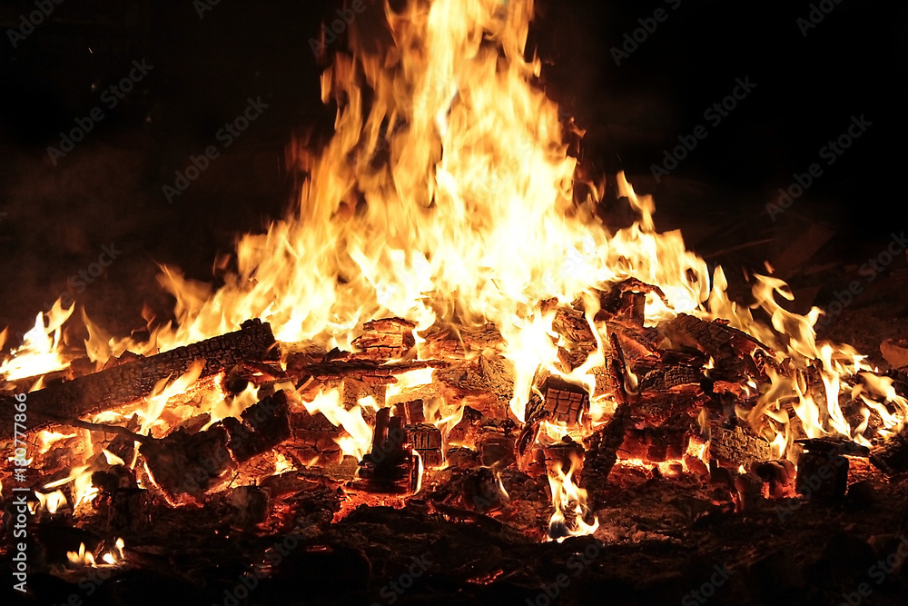big bonfire at night
