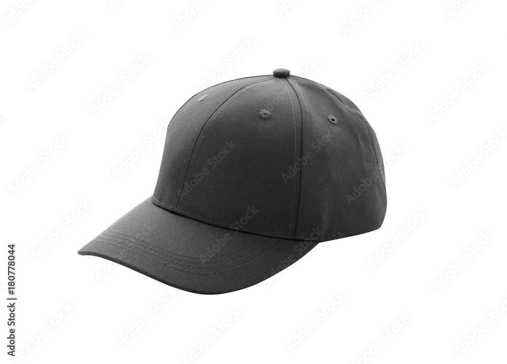 Fototapeta premium Baseball cap black templates, front views isolated on white background