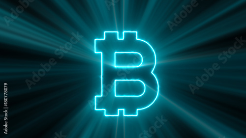 Abstract background with bitcoin sign. 3d rendering