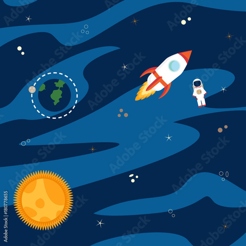 Space with rocket