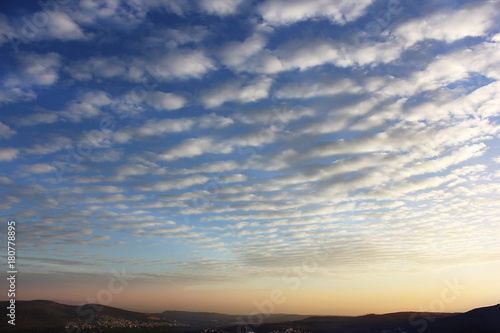 beautiful sunrise over Cana of Galilee  Israel