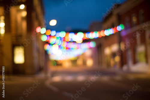 Street Christmas Lights Night Bokeh