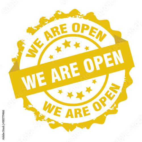 We are open stamp vector design