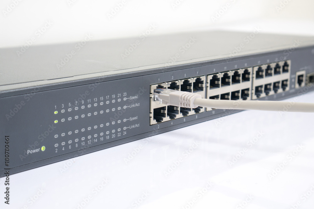 Network switch and ethernet cables Network switch and ethernet cables